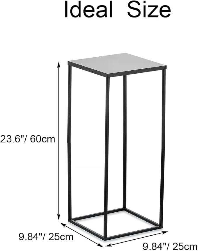 Black Plant Stand Pedestal Stand - 2 Pcs Metal Plant Stand, 23.6in Tall Flower Stand Vase Flower Holder, Wedding Centerpieces for Table, Corner Planter Pot Rack for Living Room, Home, Patio Decor