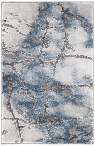 SAFAVIEH Craft Collection 2'3" x 4' Grey/Blue CFT877L Modern Abstract Non-Shedding Living Room Bedroom Accent Rug - color: Grey/Blue, size: 2'3" x 4' (Rectangular)