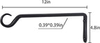 12inch 4 Pack Plant Hanger, Sturdy Hanging Plant Hangers Outdoor, Bird Feeder Hanger for Bird Feeders, Planters, Lanterns, Wind Chimes Indoor Outdoor, Upgrade Black