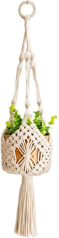 5.9 Inch Macrame Plant Hanger - Hanging Planter for Indoor Plants, Boho Decor Hanging Plant Holder with Tassels