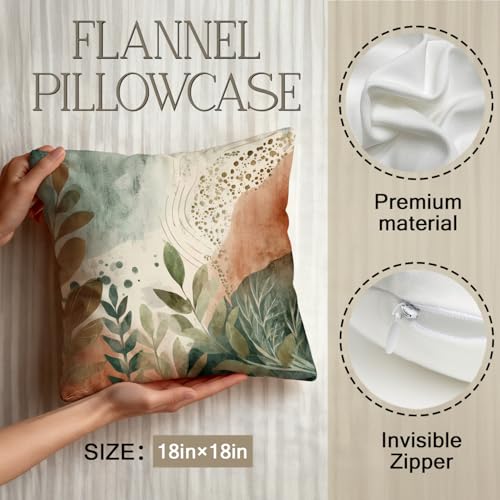 YOU FOUND ME Boho Throw Pillow Covers 18x18 Inch, Vintage Bohemian Carpet Print Pillowcase, Soft Decorative Cushion Cover for Couch Sofa Bedroom Living Room Decor (Green&Beige) - color: Green&beige