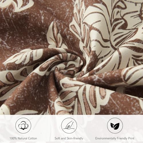 MUSSEL Chocolate Throw Floral Pillow Covers 12x20：Vintage Brown Pillows Decorative Covers Boho Patterned Accent 100% Cotton Modern Neutral Covers - Sofa Bed Living Room Farmhouse Pillowcases Set of 2 - color: Bf-chocolate Brown, size: 20" x 12" (Pack of 2