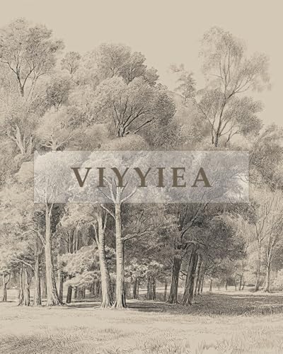 VIYYIEA Extra Large Size Canvas Wall Art, 54x36 Inch Vintage Tree Landscape Sketch, Black and White Nature Wall Decor for Living Room, Bedroom, Above Sofa - color: Birch Forest