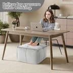 MeMoreCool Stuffed Round Pouf Ottoman Foot Rest, Floor Pouf Foot Stool with Soft Foam Chunk Filling, Small Round Ottoman Footstool Circle Footrest for Living Room - color: Piping Light Grey
