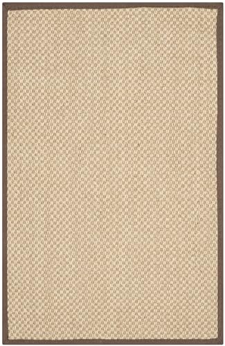 SAFAVIEH Area Rug 2x3 - Natural Fiber Collection - Maize & Brown, Sisal, Woven Design with Border (NF141C) - color: Maize/Brown, size: 2' x 3' (Rectangular)