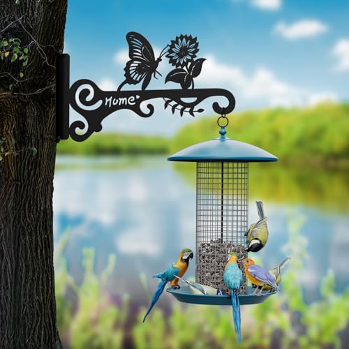 Metal Plant Hooks (2-Pack) - Decorative Wall Hangers with Butterfly Design for Indoor & Outdoor Use - Hanging Brackets for Plants, Flower Baskets, Bird Feeders, Lanterns - Patio, Garden, Home Decor - style: 2 Pcak Butterfly