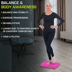 ProsourceFit Exercise Balance Pad, Non-Slip Cushioned Foam Mat & Knee Pad for Fitness and Stability Training, Yoga, Physical Therapy - color: Pink, size: XL - (18.75" x 15")