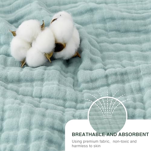 Love's cabin 100% Cotton Muslin Blanket, 6 Layer Lightweight Breathable Gauze King Size Blanket 108 x 90 Inches, Soft Summer Blanket for Bed, Cyan - color: Cyan, size: King(108"x90")