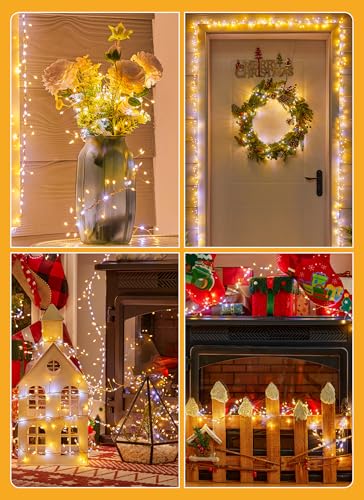 Flowing Fairy Lights Plug in with 14 Modes, 10FT 388LED Twinkle String Lights Indoor, Christmas Tree Lights Indoor Waterproof for Bedroom Christmas Home Room Decor, Warm White + Cool White - color: Warm White & Cool White, size: Flowing - 1pc