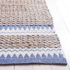 SAFAVIEH Natural Fiber Collection Runner Rug - 2'6" x 8', Natural & Blue, Handmade Farmhouse Boho Coastal Rustic Jute, Ideal for High Traffic Areas in Living Room, Bedroom (NF874M) - color: Natural/Blue, size: 2'6" x 8' (Runner)