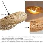 23.62" Bamboo Light Shade,Hand-Woven Bamboo Rattan Hanging Lamp Shade Wicker Chandelier Shade,for Dining Living Bedroom Kitchen Farmhouse 1-Pack - color: Bamboo 23.62 in 1-Pack