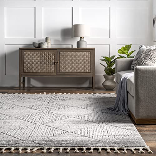 Nuloom Kerry Light Grey, 2'8" x 8', Geometric, Soft and Cozy, High Traffic, Stain Resistant, Easy Clean, Durable Runner for Bedroom, Living Room, Dining Space, Den, Foyer, Entryway - color: Kerry Light Grey, size: 2'8" x 8' (Rectangular)