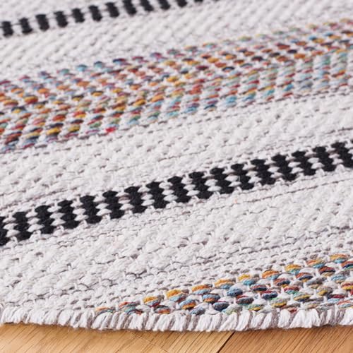 SAFAVIEH Montauk Collection Accent Rug - 2' x 3', Grey & Ivory, Flat Weave Farmhouse Boho Stripe Cotton Design, Easy Care, Ideal for High Traffic Areas in Entryway, Living Room, Bedroom (MTK702F) - color: Grey/Ivory, size: 2' x 3' (Rectangular)