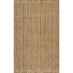 Nuloom Daniela Natural, 4' Square, Handmade, Jute, Tassel, Soft and Textured, High Traffic, Stain Resistant, Easy Clean, Durable Area Rug for Bedroom, Living Room, Dining Space, Foyer, Entryway - color: Natural, size: 4' x 4' (Square)