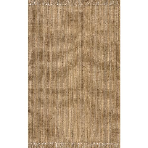 Nuloom Daniela Natural, 4' Square, Handmade, Jute, Tassel, Soft and Textured, High Traffic, Stain Resistant, Easy Clean, Durable Area Rug for Bedroom, Living Room, Dining Space, Foyer, Entryway - color: Natural, size: 4' x 4' (Square)