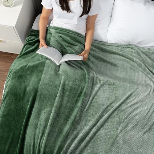 PAVILIA Green Ombre Fleece Throw Blanket 50x60, Soft Lightweight Flannel Blanket for Couch Sofa Bed, Plush Emerald Gradient Microfiber Decorative Throw Gift - color: Gradient - Green, size: 50 x 60 Inches - Throw
