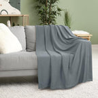 Utopia Bedding Knit Blanket Queen Size (90x90 Inches, Grey) Soft Lightweight Jersey Breathable Sweatshirt Blanket for Bed,Couch & Sofa - color: Grey, size: Queen