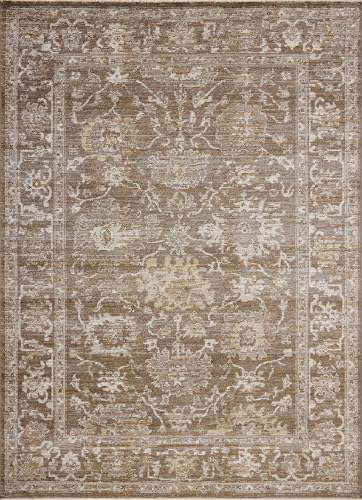 Loloi Magnolia Home by Joanna Gaines Pace Collection PAC-01 Bark/Natural 9'-6" x 9'-6" Round Area Rug - color: Bark / Natural, size: 9'6" (Round)