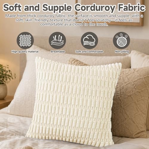 Chunky Knit Pillow Covers for Couch, Textured Cushion Cases for Sofa and Bed, Decorative Pillow Covers - color: Beige Corn Kernels Pillowcase