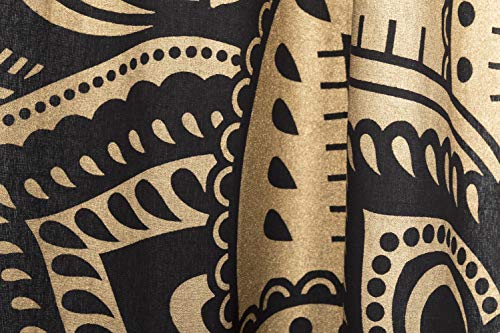 Popular Handicrafts Indian Hippie Bohemian Beautiful Ombre Color Mandala Curtain Panels Black Gold - color: Black Gold, size: 38"W x 83"L (Pack of 2)