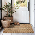 IRONGATE Jute Handspun Area Rug - Premium Jute Handwoven Reversible Chunky Textured Tan Beige Neutral Throw Accent Rug Carpet - Rustic Farmhouse Living Room Bedroom Den Study Décor -24" x 36" Natural - size: 24 x 36 Inch