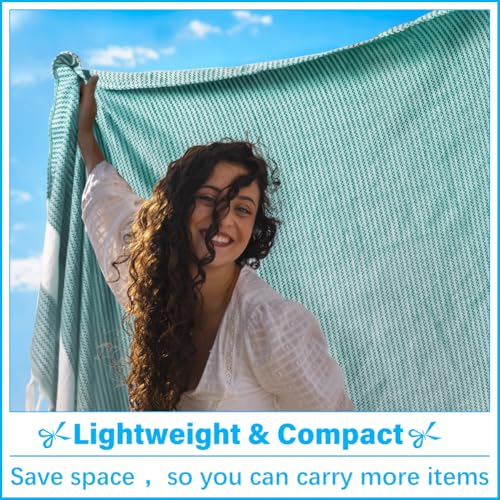 Oversized Turkish Beach Towel Blanket XXL Cotton Sandproof Towels Boho Woven Extra Large Big Sand Free Giant Throw Blankets Huge Quilt XL Picnic Camping Necessities Cloud For Adult Gifts Teal - color: Woven Teal, size: Xxxl(88x82 In,224x208 Cm)