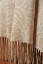CUDDLE DREAMS Premium Cashmere Throw Blanket with Fringe, Luxuriously Soft (Paisley Beige) - color: Paisley Beige