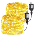 2-Pack Fairy Lights Plug in, 33ft 100 LED Fairy String Lights Indoor Outdoor Waterproof Copper Wire String Lights Warm White Twinkle Lights Starry Lights for Bedroom Garden Wedding Party Decoration