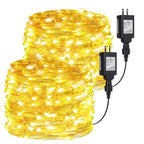 2-Pack Fairy Lights Plug in, 33ft 100 LED Fairy String Lights Indoor Outdoor Waterproof Copper Wire String Lights Warm White Twinkle Lights Starry Lights for Bedroom Garden Wedding Party Decoration