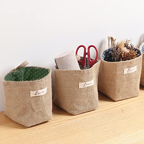 Hanging Basket, 6 Pack Wall Baskets, Wall Hanging Storage Bag Linen Small Hanging Storage Baskets for Organizing for Toy Makeup Kit Small Stuff, Flower Plant Wall Basket Decor - style: Style 2