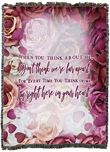 Pure Country Weavers When You Think About Me Don't Think We're Far Apart Blanket - Sympathy Bereavement Gift Tapestry Throw Woven from Cotton - Made in the USA (72x54) - color: Think About Me, size: 72" x 54"