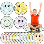 Tinideya 12 Pcs Kids Carpet Circle Seats for Class 16 Inch Round Classroom Rug Back to School Floor Cushions Soft Educational Mat Non Slip First Day of School Learning Playing Areas(Smile) - style: Smile
