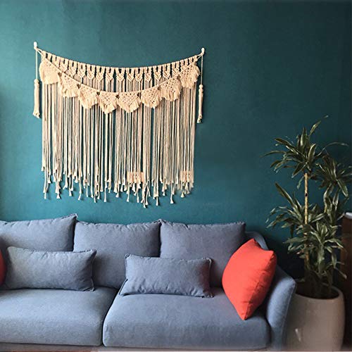 Macrame Woven Wall Hanging Curtain Fringe Garland Banner Boho Shabby Chic Bohemian Wall Art Decor