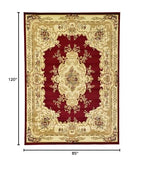 Unique Loom Versailles Collection Area Rug - Charles (7' 1" x 10' Rectangle Red/Cream) - color: Burgundy/ Ivory, size: 7'1" x 10' (Rectangular)