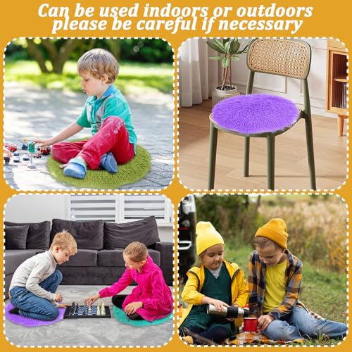 12 Pcs Kids Crazy Carpet Circle Seats Round Floor Mat Kids Floor Cushions 16 Inch, Soft Colorful Educational Classroom Rug for School Home Group Activity Learning Marker Playing Areas