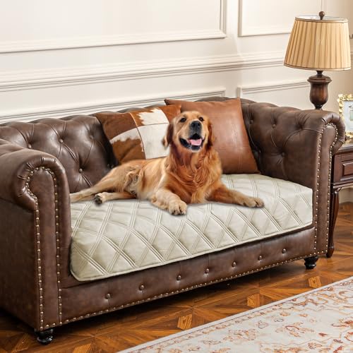 Ameritex Waterproof Dog Bed Cover Pet Blanket with Anti-Slip Back for Furniture Bed Couch Sofa - color: Ivory, size: 30x53 Inch (Pack of 1)