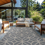 Rugshop Blue Contemporary Geometric Indoor/Outdoor Area Rug — Hose Washable for Living Room, Dining Room and Office, 9' x 12' - size: 8'8" x 12' (Rectangular)
