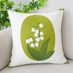 vctops Farmhouse Flower Cotton Tufted Throw Pillow Cover Spring Floral Embroidery Pillowcase Soft Square Cushion Case for Sofa Couch Bed Chair (White,18"x18") - color: White