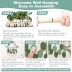 Large Macrame Wall Hanging Handmade Boho Tapestry 43"x32" - Wall Art Decor for Living Room, Bedroom, Wedding (Green)