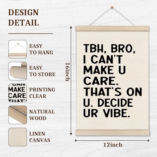 DOI-LANEE Funny Classroom Posters Hanger Frame, Math Classroom Must Haves Canvas Wall Decor, Homeschool Decor, High School Gifts for English Teachers Students Teen Boys Girls 16x12 Inch - color: Off-White A07