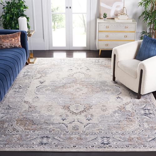 SAFAVIEH Oregon Collection X-Large Area Rug - 11' x 15', Beige & Grey, Oriental Distressed Design, Non-Shedding & Easy Care, Ideal for High Traffic Areas in Living Room, Bedroom (ORE898B) - size: 11' x 15' (Rectangular)