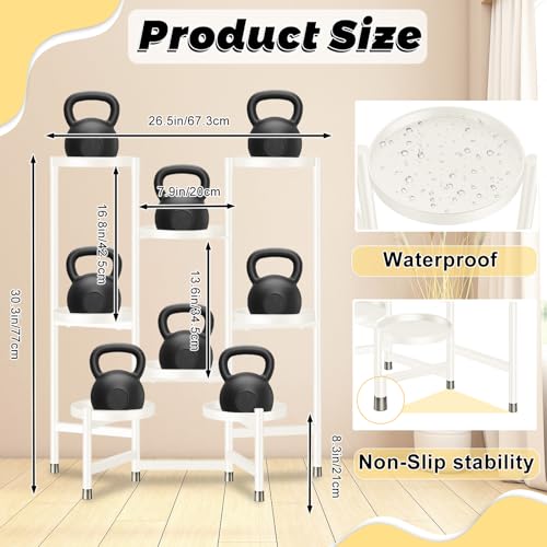 8 Tier Metal Plant Stand for Indoor Outdoor, Heavy Duty Flower Pot Stands for Multiple Plant, Anti-Rust Iron Plant Pot Shelf, Decoration Racks for Living Room Balcony Garden Patio (White) - color: 8 Tier White