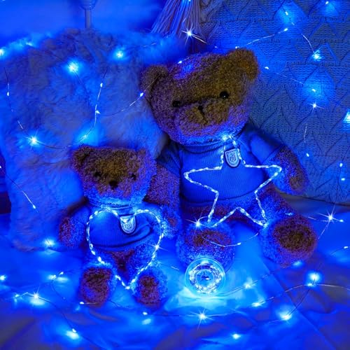 Ineximun 24 Pack LED Fairy Lights Battery Operated 7Ft 20Led Mini String Lights Waterproof Christmas for Mason Jars Bedroom DIY Party Wedding Christmas Decor Blue - color: Blue