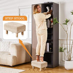 Wimarsbon Natural Seagrass Footstool Ottoman Rectangular Footrest Pouf Ottomans with Wooden Legs Hand Weave Step Stool for Living Room Bedroom Entryway Natural White - color: Natural White, size: 12"D x 16.5"W x 9.5"H