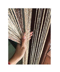1x2 M Door String Curtain Rare Flat Thread Fringe Window Panel Room Divider Cute Strip Tassel for Wedding Coffee House Restaurant Parts (Coffee & Champagne) - color: Coffee & Champagne
