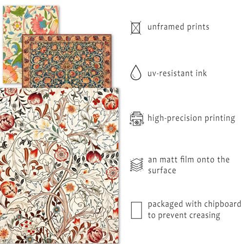 ANERZA 16 PCS William Morris Wall Art Decor, Floral Wall Prints for Bedroom, Vintage Artwork Posters for Room Aesthetic, Wall Collage Kit Pictures for Living Room, Colorful Dorm Gallery Home Decor - color: MediumBlue, size: 11"x14" Unframed