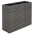 SAFAVIEH Outdoor - Rita Grey Brown Wicker 3-Tier Plant Stand with Baskets, Vertical Flower Rack Planter Shelf for Patio, Balcony, Garden, 32.28"W x 11.02"D x 24.8"H (PAT7705C) - color: Grey/Brown