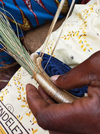 African Basket Rwanda - 8 Inches Diameter - Sisal, Sweetgrass Basket - Handmade From Africa, SRB107