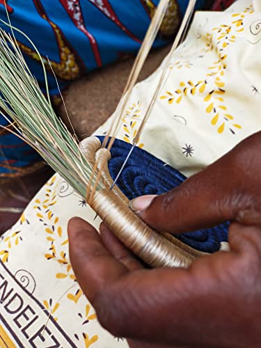 African Basket Rwanda - 8 Inches Diameter - Sisal, Sweetgrass Basket - Handmade From Africa, SRB107