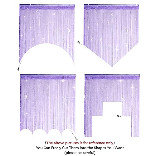 2 Pack 39 x 79 Inch Beaded Curtain String Door Curtains, Hippie Room Decor Beaded Curtains for Doorway, Closet Curtains, Room Divider Privacy Decor, Boho Home Decoration for Bedroom, Party, Purple - color: Purple